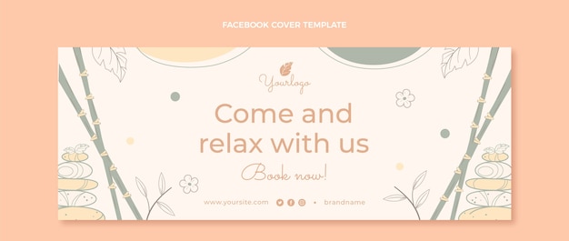 Gratis vector handgetekende ontspannende spa facebook cover