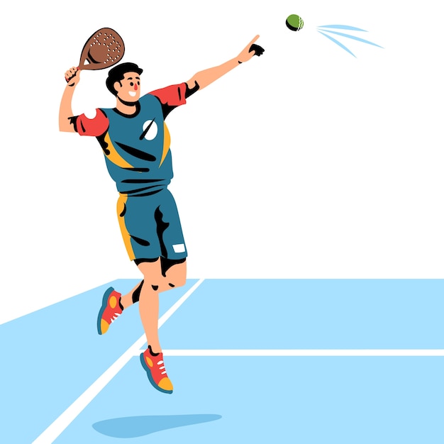 Gratis vector handgetekende persoon die padelillustratie speelt