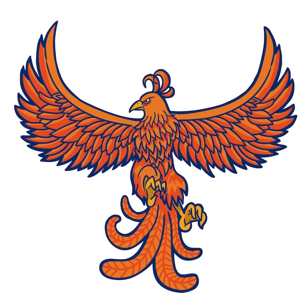 Handgetekende phoenix design