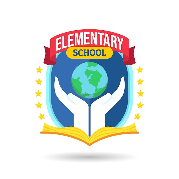 Gratis vector handgetekende planeet basisschool logo