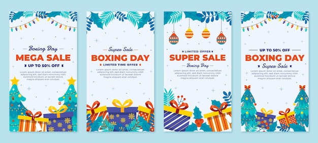 Handgetekende platte boxing day sale instagram stories collection