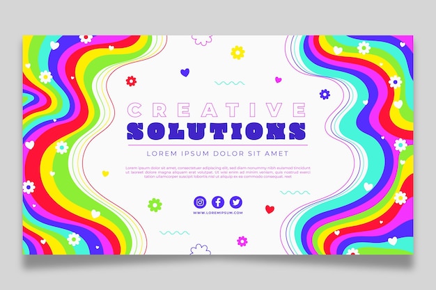 Gratis vector handgetekende platte groovy psychedelische youtube-kanaalkunst