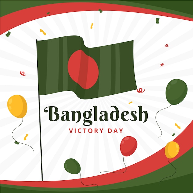 Gratis vector handgetekende platte illustratie van de overwinningsdag van bangladesh