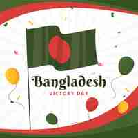 Gratis vector handgetekende platte illustratie van de overwinningsdag van bangladesh