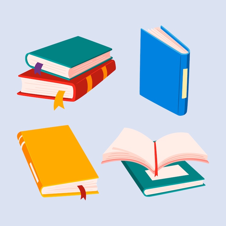 Gratis Vector handgetekende platte illustratieboeken voor onderwijs