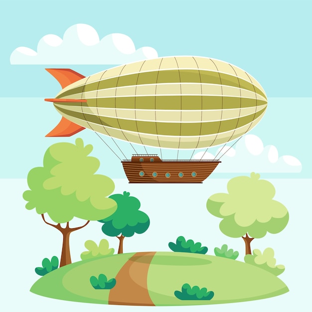 Gratis vector handgetekende platte luchtballonillustratie