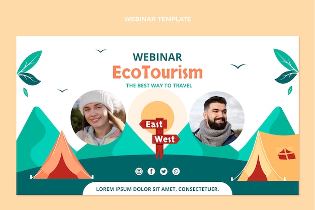 Gratis vector handgetekende platte ontwerp ecotoerisme webinar