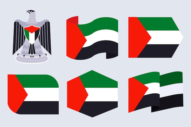 Handgetekende platte ontwerp palestina nationale emblemen