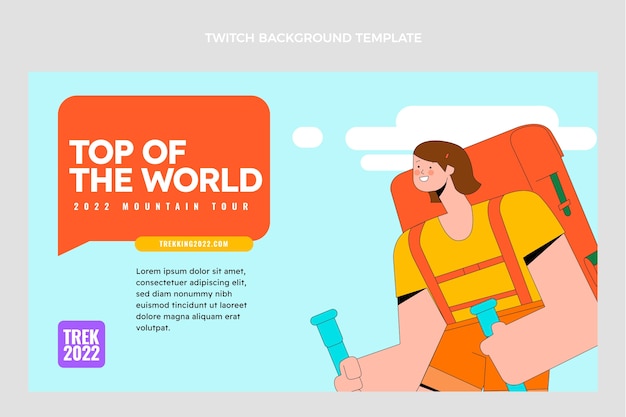 Handgetekende platte ontwerp trekking twitch achtergrond