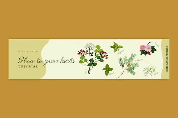 Gratis vector handgetekende platte tuinbanner