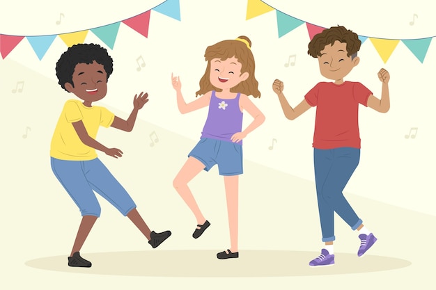 Gratis vector handgetekende platte wereld kinderdag achtergrond