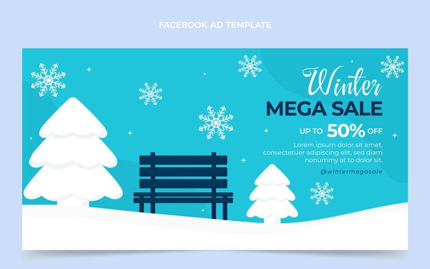 Gratis vector handgetekende platte winter social media promo sjabloon