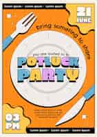 Gratis vector handgetekende potluck-uitnodiging