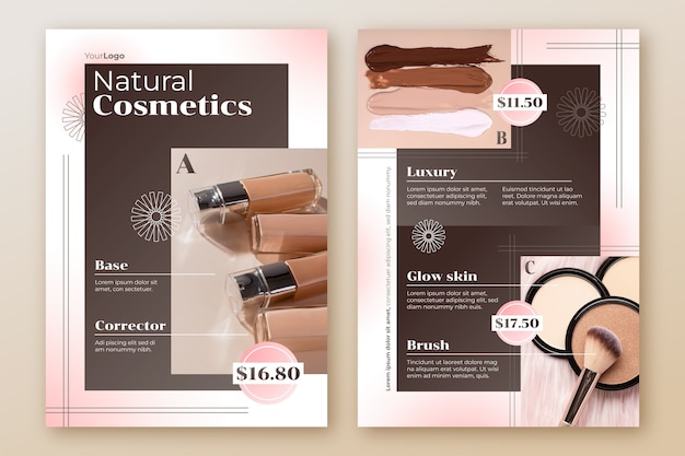 Gratis vector handgetekende productcatalogussjabloon