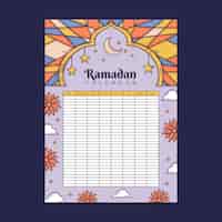 Gratis vector handgetekende ramadan kalendersjabloon