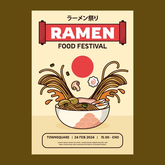 Handgetekende ramen poster sjabloon