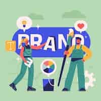 Gratis vector handgetekende rebranding-illustratie