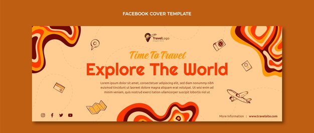 Gratis vector handgetekende reis facebook omslag