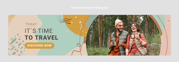 Handgetekende reis twitch banner