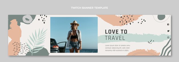 Handgetekende reis twitch banner