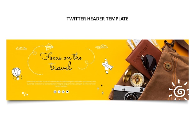 Gratis vector handgetekende reis twitter header