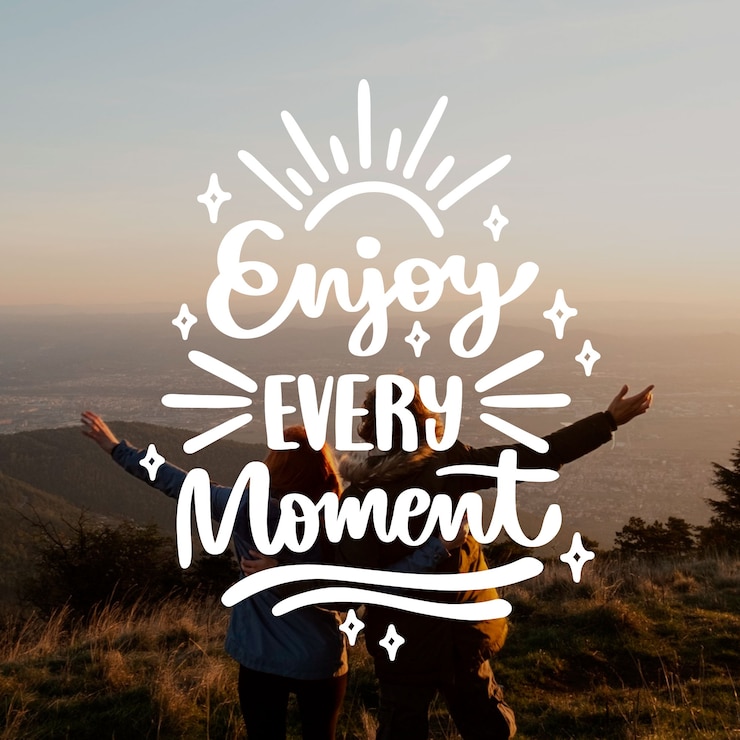 Gratis Vector handgetekende reiscitaten met fotobelettering