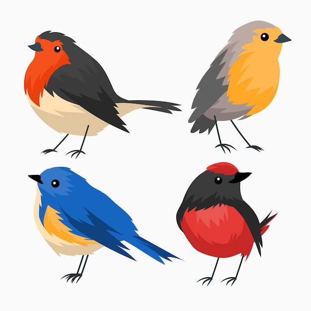 Gratis vector handgetekende robin-collectie