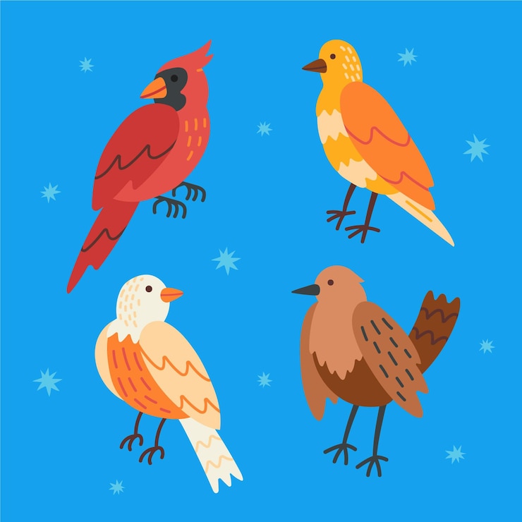 Gratis Vector handgetekende robin-collectie
