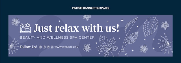 Gratis vector handgetekende schets spa twitch banner