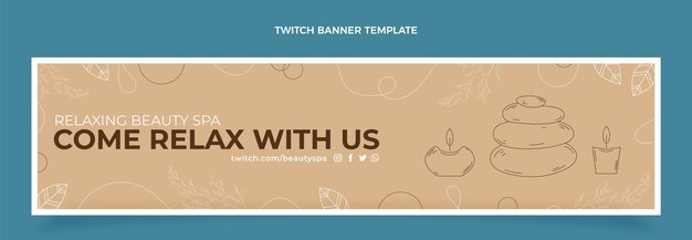 Handgetekende schets spa twitch banner