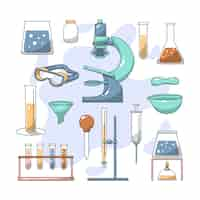 Gratis vector handgetekende science lab-thema