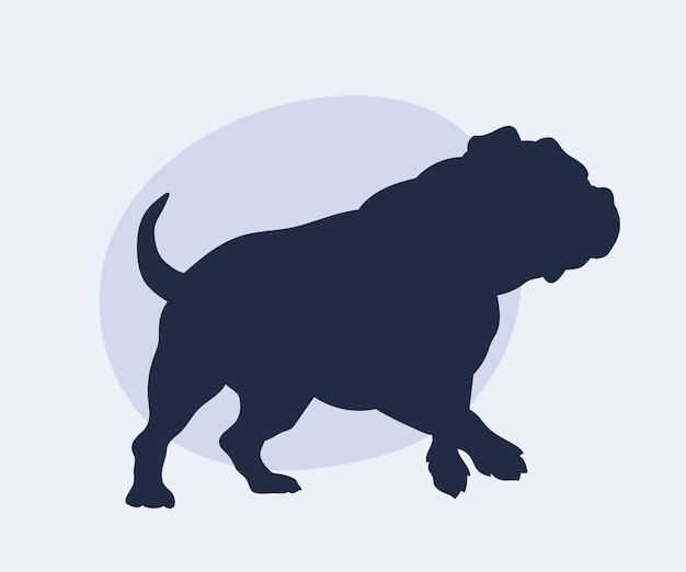 Handgetekende silhouet van een bulldog