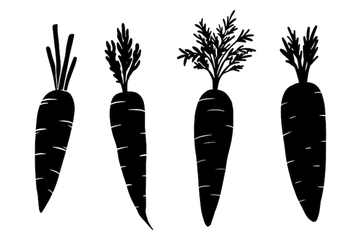 Gratis Vector handgetekende silhouet van een wortel