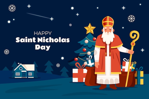 Gratis vector handgetekende sinterklaasachtergrond