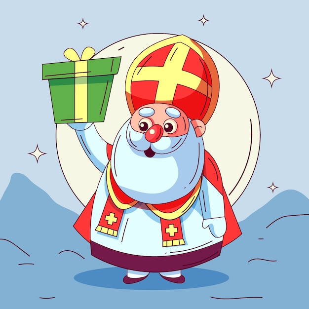 Handgetekende sinterklaasillustratie