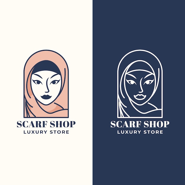 Gratis vector handgetekende sjaal winkel logo sjabloon