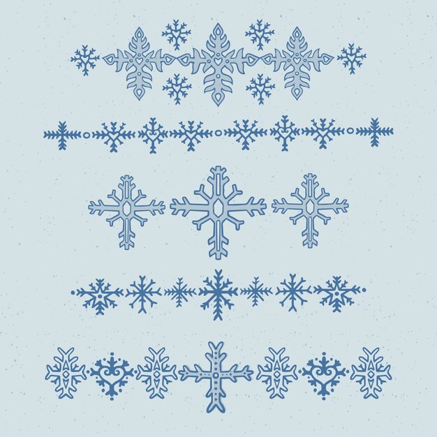 Handgetekende sneeuwvlokrand