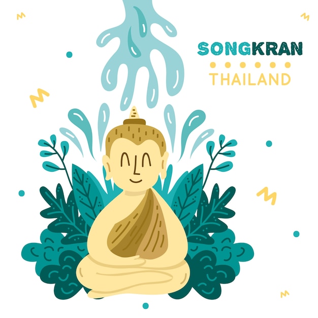 Gratis vector handgetekende songkran festival