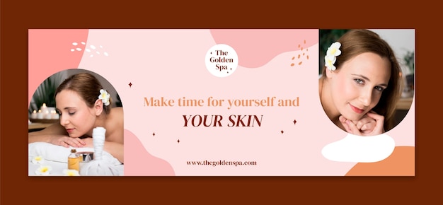 Gratis vector handgetekende spa en beauty facebook cover