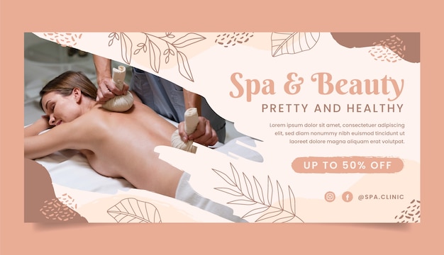 Handgetekende spa therapie verkoop banner