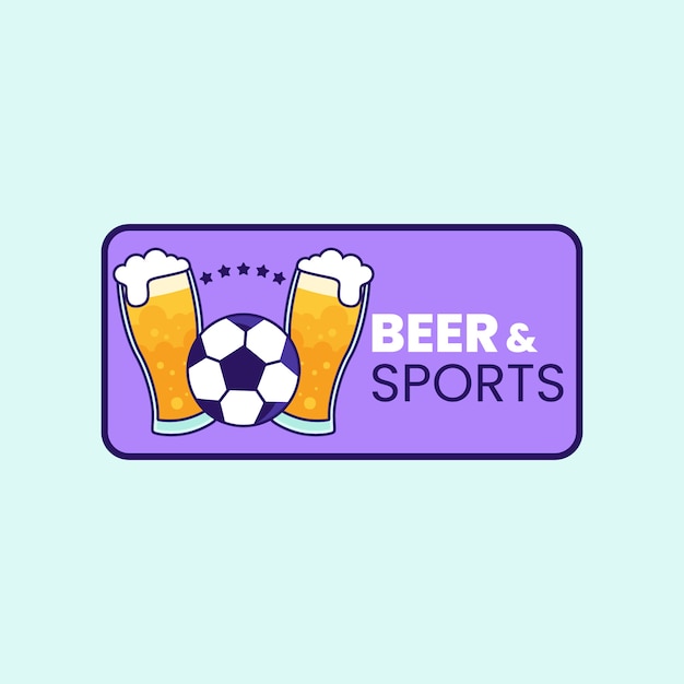 Handgetekende sport logo sjabloon