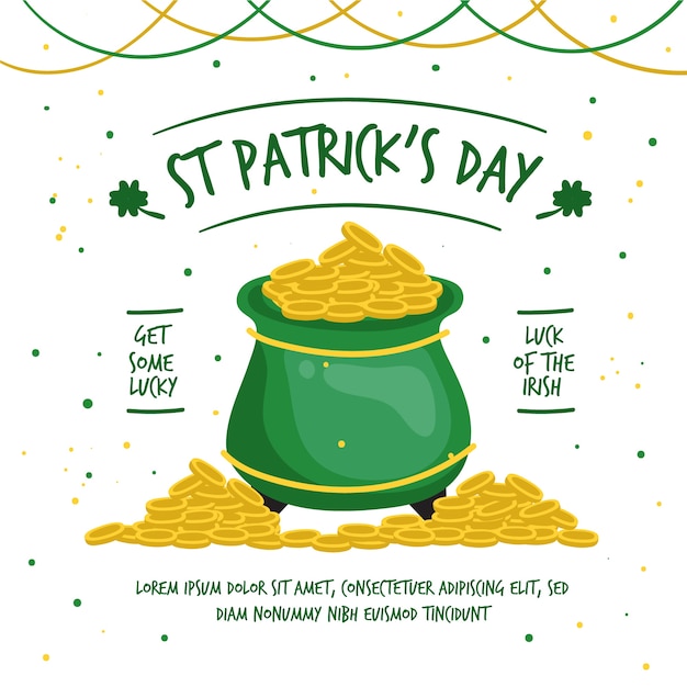 Gratis vector handgetekende st. patricks dag evenemententhema