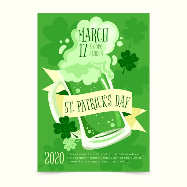 Gratis vector handgetekende st. patricks dag poster