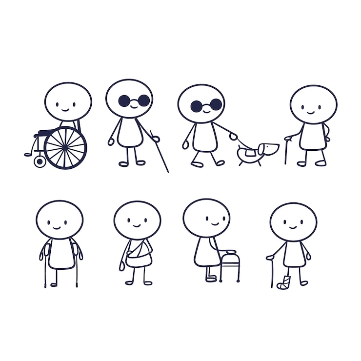Gratis Vector handgetekende stickman collectie