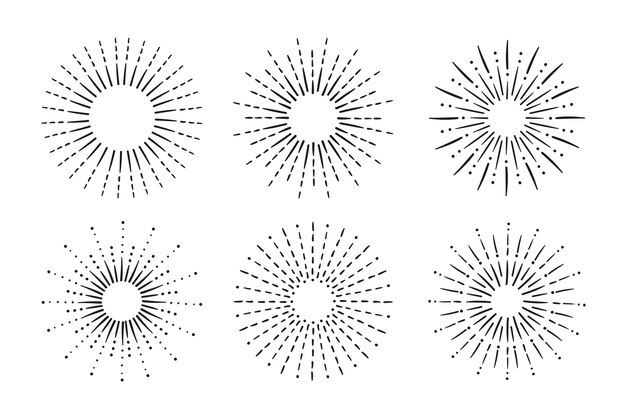 Handgetekende sunbursts-collectie graveren