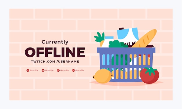 Handgetekende supermarkt offline twitch achtergrond