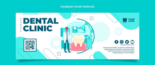 Handgetekende tandheelkundige kliniek facebook cover