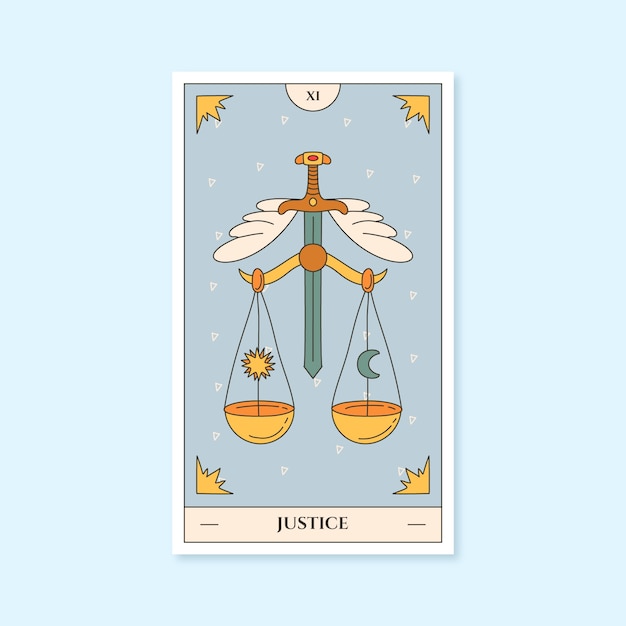 Gratis vector handgetekende tarotkaartillustratie