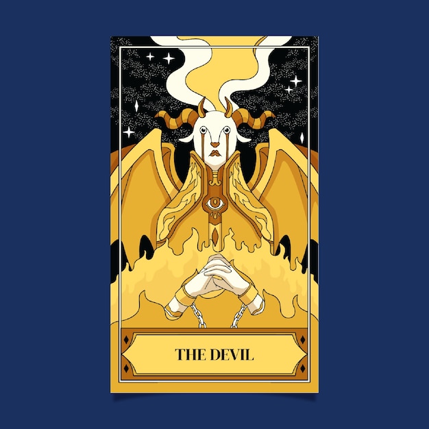 Gratis vector handgetekende tarotkaartillustratie