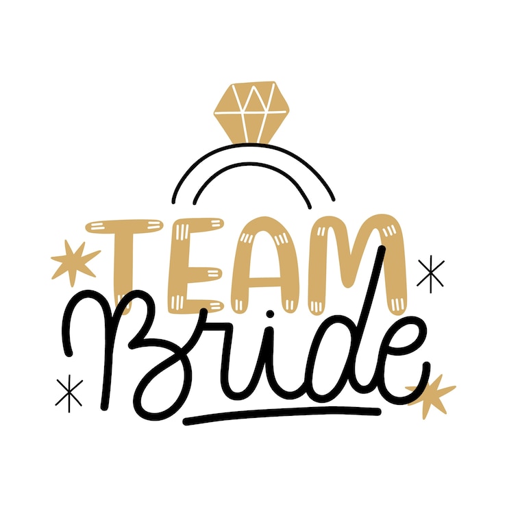 Gratis Vector handgetekende teambruid belettering
